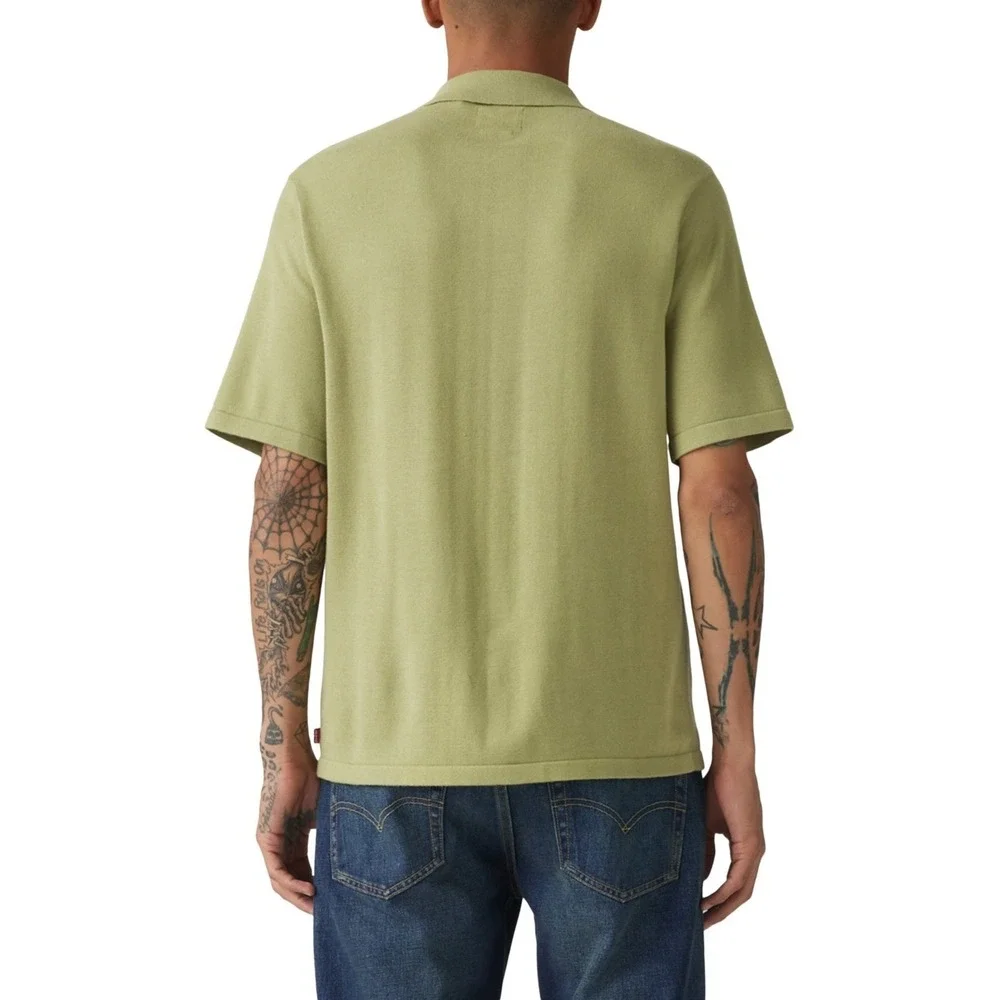 Levi's Mens Sweater Polo XL Sage Green Collared Shirt Sleeve NEW